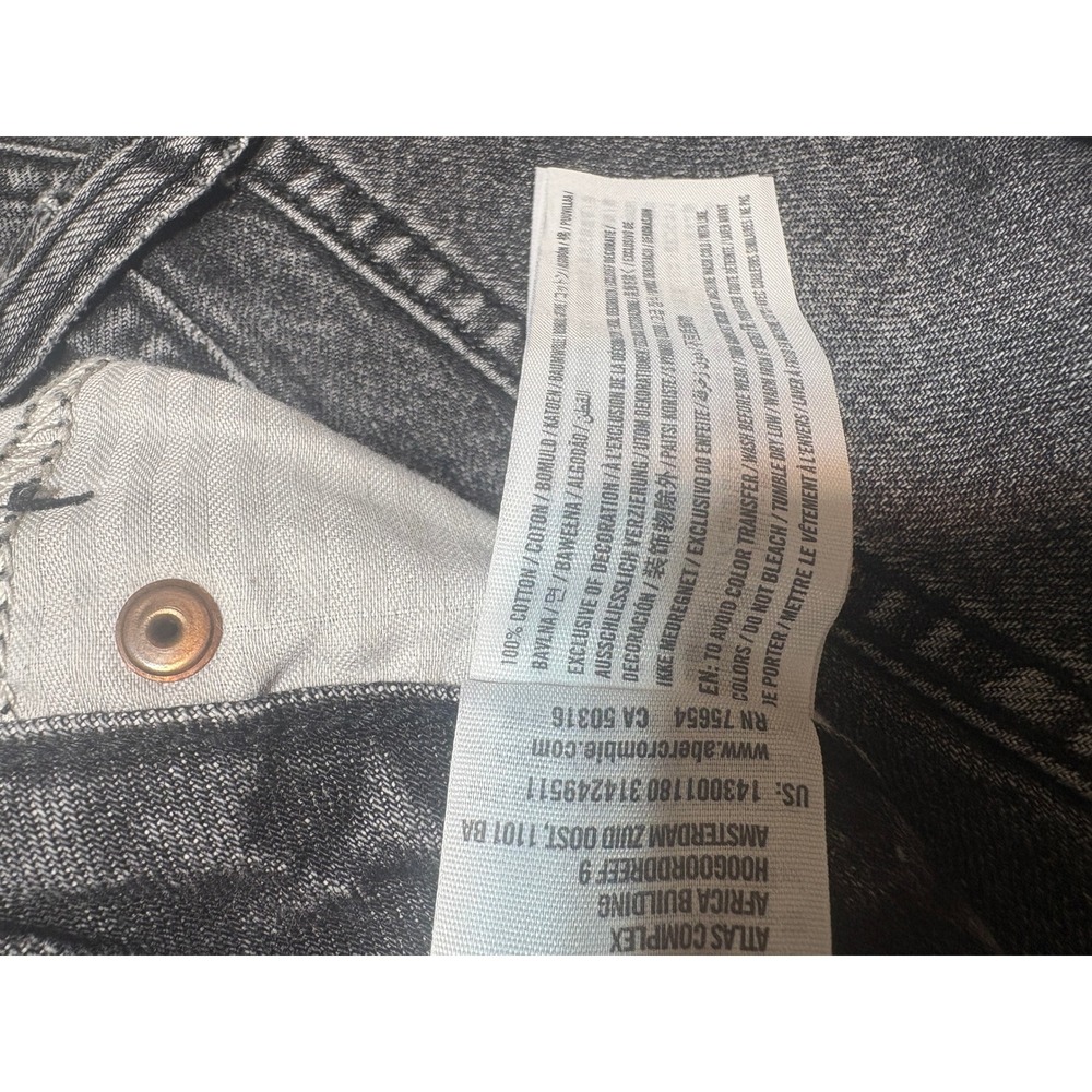 Abercrombie & Fitch Zoe Natural Rise Vintage A-Line Denim Mini Skirt Black 29 8R - Picture 9 of 12